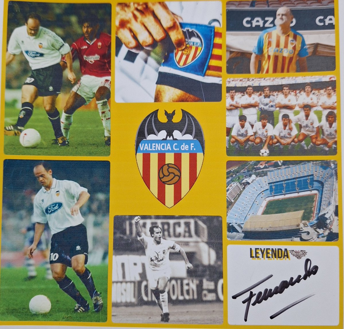 Hoy pasamos un rato inolvidabe en el <a href="/ColegioSalgui/">Colegio Salgui</a> rodeados de entrenadores y exjugadores como <a href="/10fernandogomez/">Fernando Gómez</a> y leyenda del <a href="/valenciacf/">Valencia CF</a>. Gran trato,cercanía,familia,sinceridad,recuerdos y preguntas sobre su carrera y libro. Dia para mi un placer. Gracias FERNANDO♾️10 💚🦇🧡