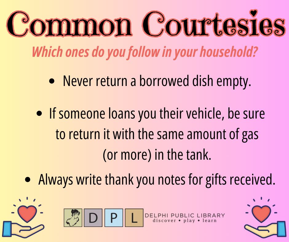 We're taking a curiosity poll: What courtesies do you adhere to in your household?