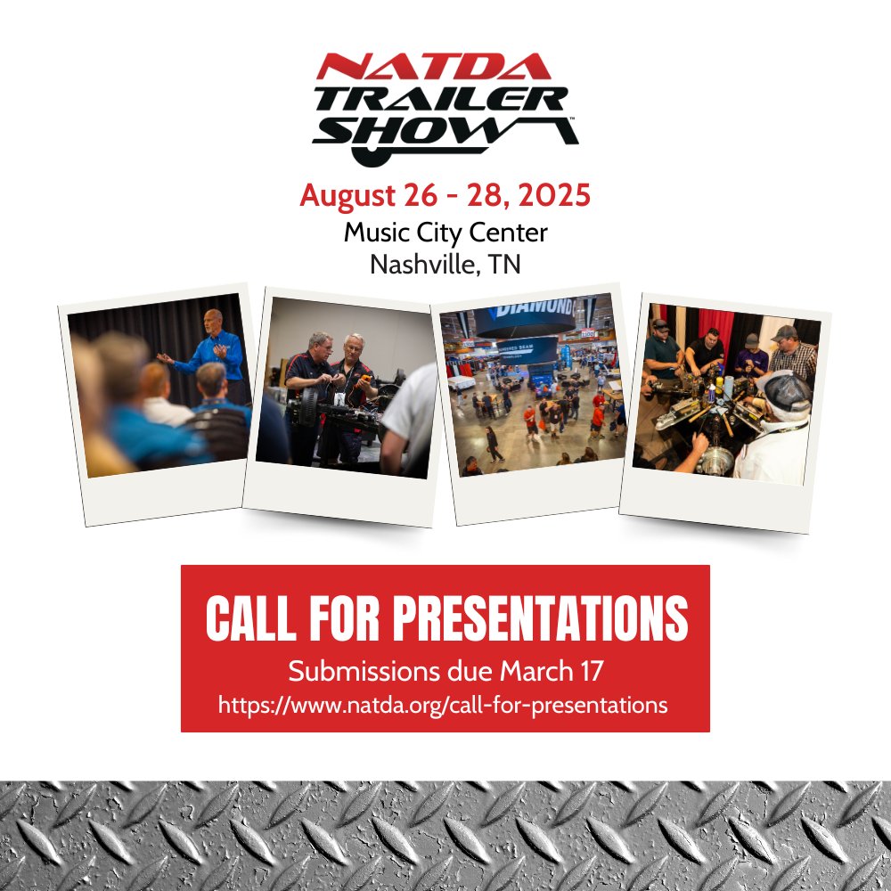 NATDA4Trailers's tweet image. 🚨 Industry experts! 🚨 The 2025 NATDA Trailer Show is accepting presentation submissions by March 17th! Submit here: natda.org/call-for-prese… #2025NATDATrailerShow #CallForPresentations