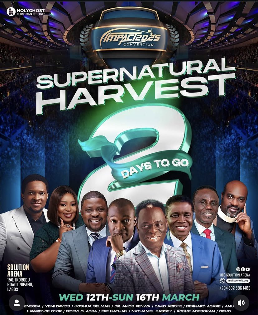 hcchq's tweet image. The Final Countdown is On! 

Just 2 Days to Impact Convention 2025. 

Get ready to experience a mighty shift into your season of uncommon harvest.

#impactconvention #impact2025 #hccsolutionarena #amosfenwa #amosfenwaministry #uncommonharvest