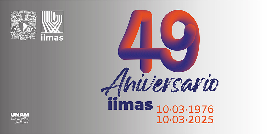 IIMAS_UNAM's tweet photo. 📢🎉 ¡Estamos de #AniversarioIIMAS! 🎉📢
Este 2025, el #IIMAS celebra 49 años de innovación, ciencia y tecnología al servicio de la sociedad. 🚀📊🔬
Gracias a nuestra comunidad de investigadores, estudiantes y colaboradores, seguimos impulsando el conocimiento. ✨
 #OrgulloIIMAS https://t.co/Ic8FpM4joI