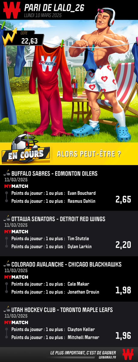 APMBetting's tweet image. NHL TIME🏒🇺🇸

🎯22
🎯3562
🎯1146

❤️si tu suis 
 Bisous 🫶🏻

#TeamParieur #NHL