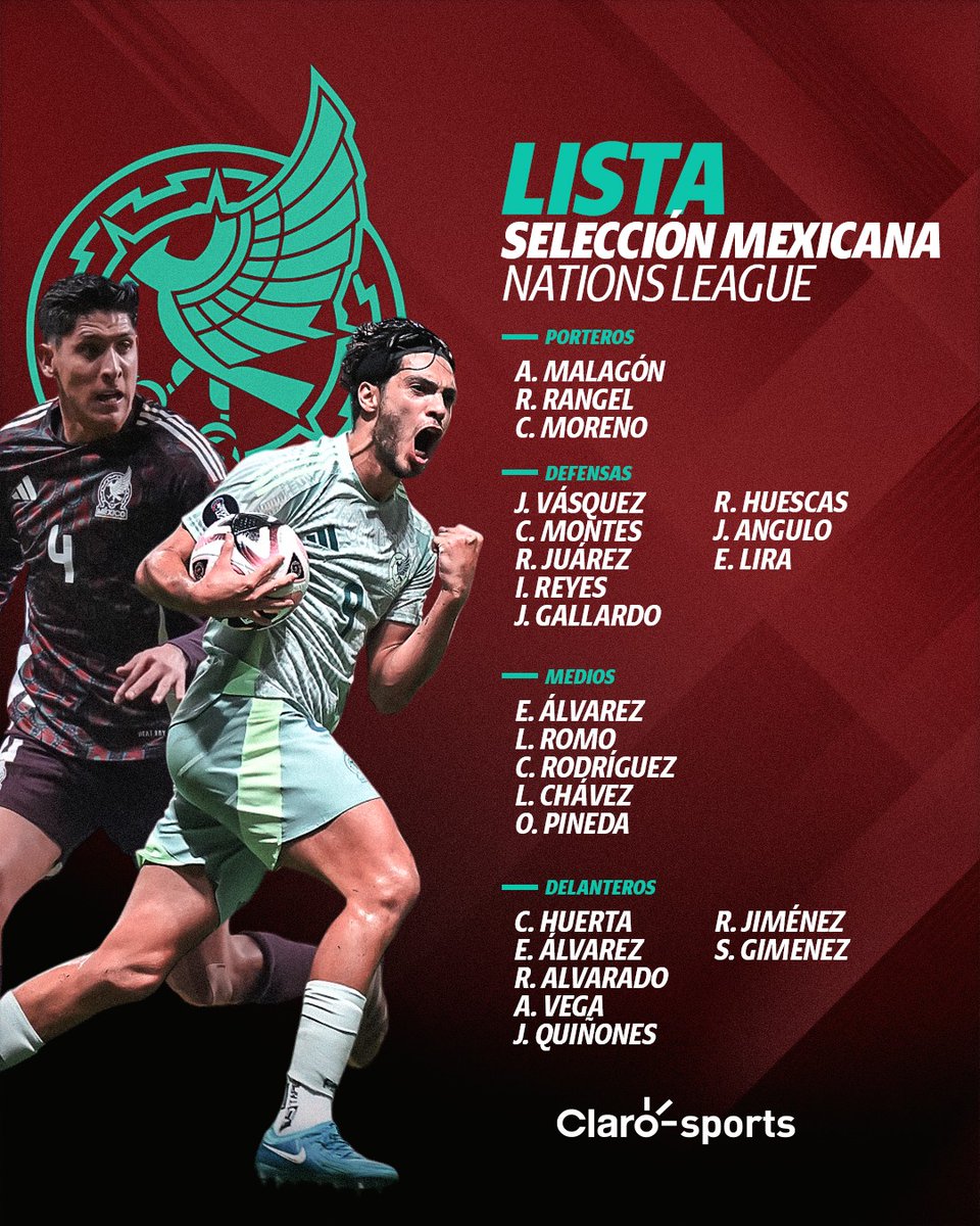 🚨LA CONVOCATORIA DEL TRICOLOR ESTÁ LISTA🇲🇽

Estos son los jugadores elegidos por Javier Aguirre para buscar el título de la #ConcacafNationsLeague en este mes de marzo... ¿Opiniones? ¿Quién falta?