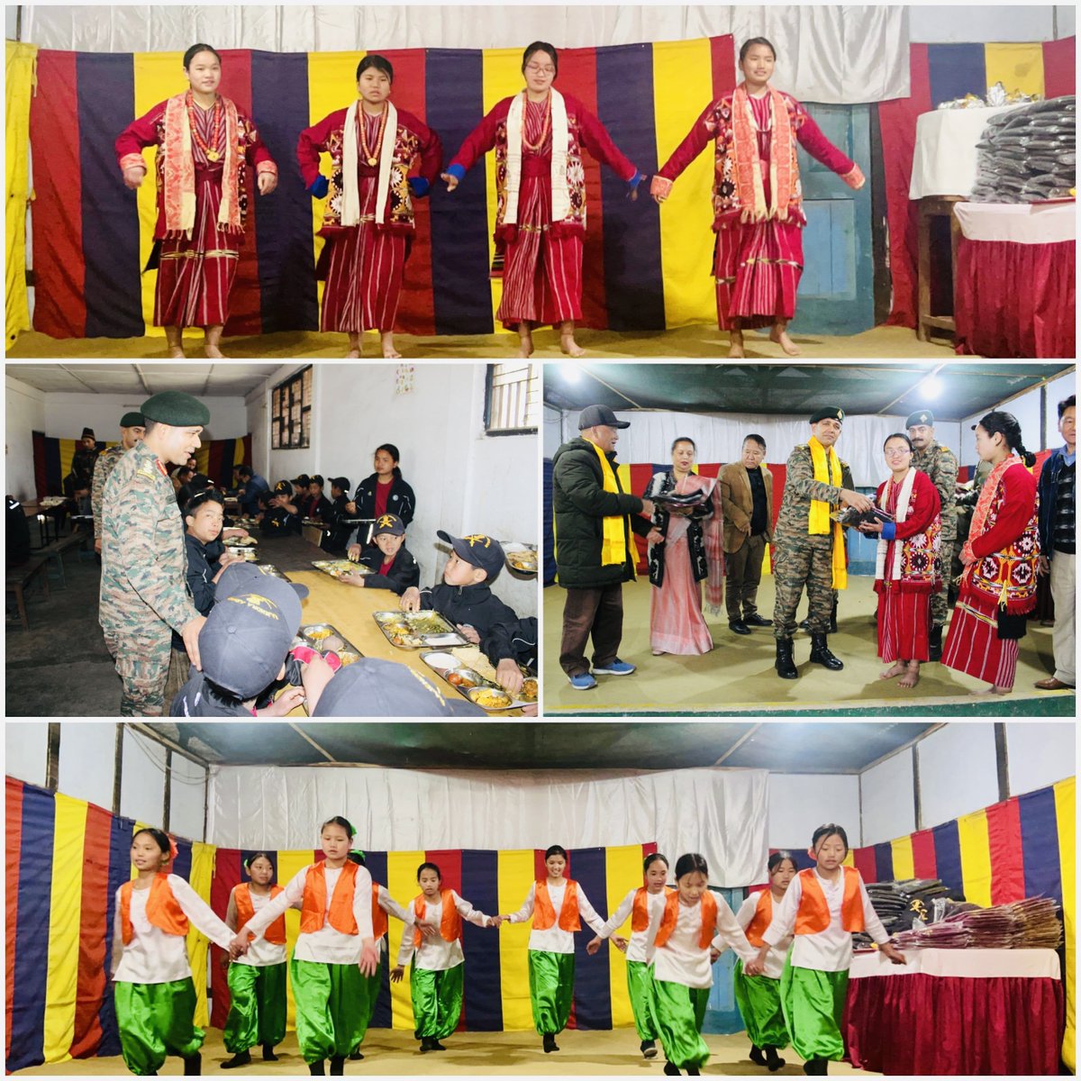 GajrajCorps_IA's tweet photo. Bringing smiles to those who need it most!

#IndianArmyNationBuilding 
#CommunityFirst #IndianArmyForTheNation
#WeCare

Troops of @GajrajCorps_IA celebrated #LosarFestival with the students of #RajendraAshram, an abode for impoverished & orphaned children at #Rupa, West Kameng, #ArunachalPradesh, sharing tracksuits, festive hampers and meals; bringing joy and warmth to these #Orphans and students from varied underprivileged backgrounds; a testament of the #IndianArmy's commitment to #CommunityFirst and #NationBuilding.

@DefenceMinIndia @SpokespersonMoD @MyGovArunachal 
@easterncomd 
@adgpi
@GajrajCorps_IA