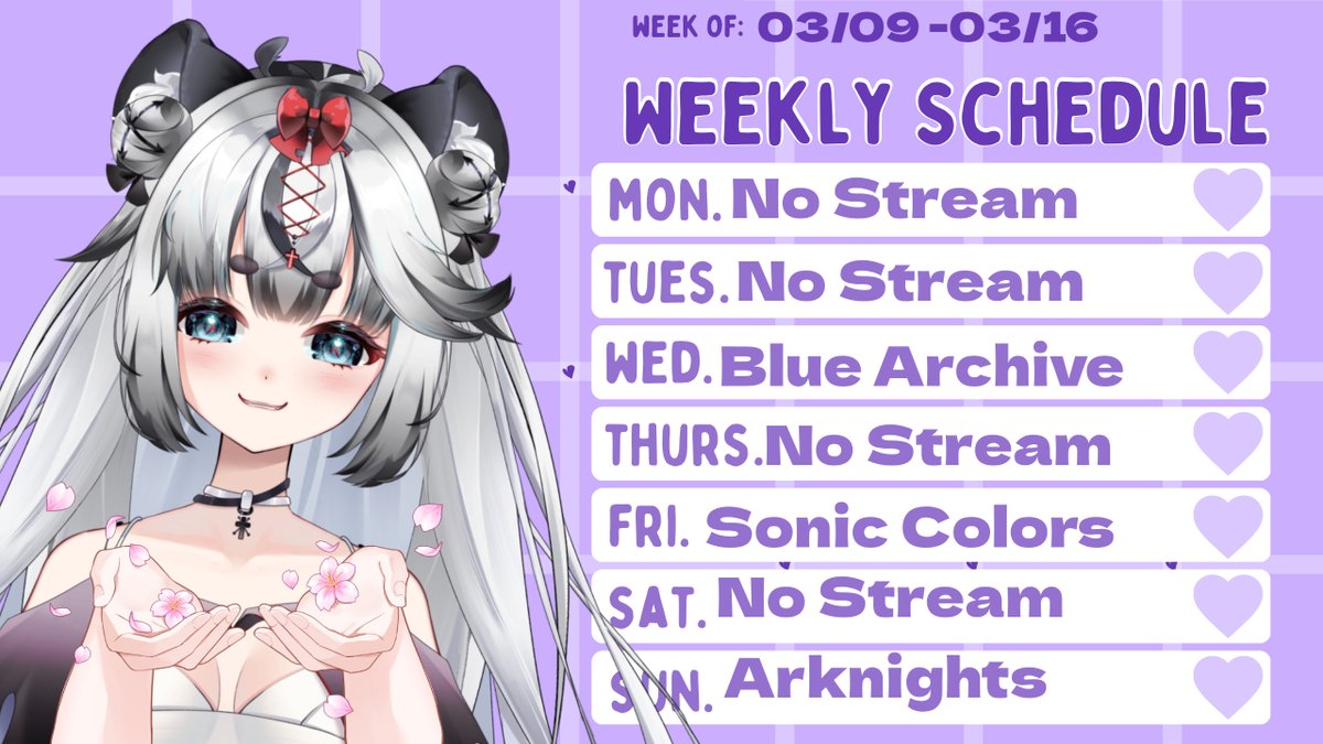 lucina_celeste's tweet photo. 【 Tiger Weekly Schedule】🐯💫
03/09 - 03/16
Live:#LuciLIVE
Clips:#Luciclips
Art tag: #Lucinyah
Art asset: iriam_labo https://t.co/u0rYkPegJw