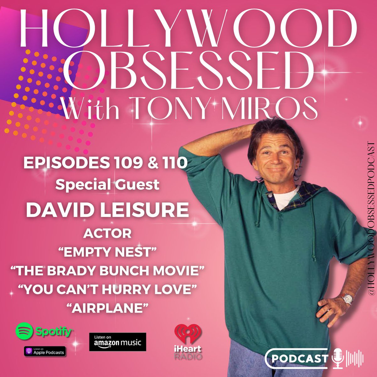 In the 80s &amp; 90s we couldn’t get enough of #joeisuzu —from the famous Isuzu commercials - played by actor <a href="/daveyleis1/">David Leisure</a>. On the 2 new episodes of <a href="/HLWDobsessed/">Hollywood Obsessed: The Podcast</a> I chat with him about Joe &amp; the role of #CharleyDietz that he played on #emptynest Listen now! hollywoodobsessedthepodcast.com/guests/david-l…