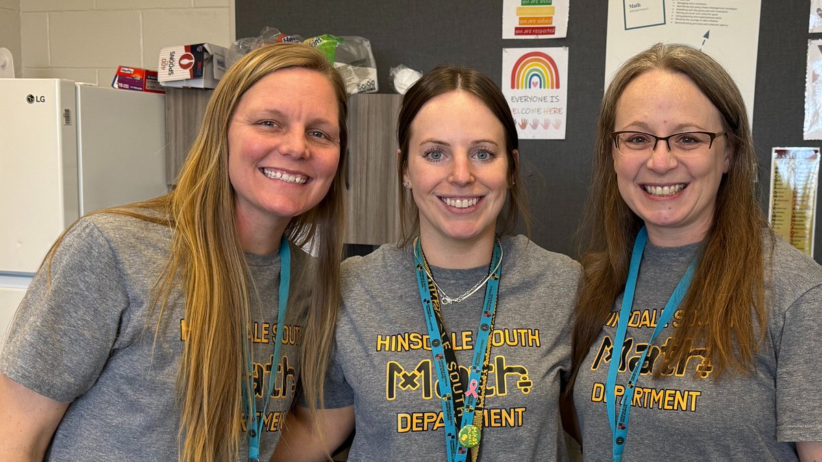 It's the first day of Math Spirit Week!  Today the Math Department celebrated with "triplet day" since pi is approximately 3.14