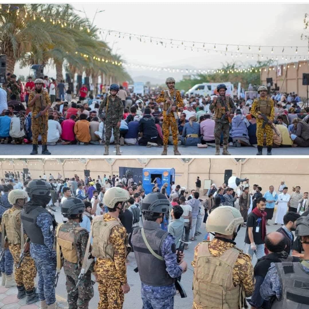 القوات الأمنية في محافظة #مأرب أثناء تأمين الإفطار الجماعي الرابع