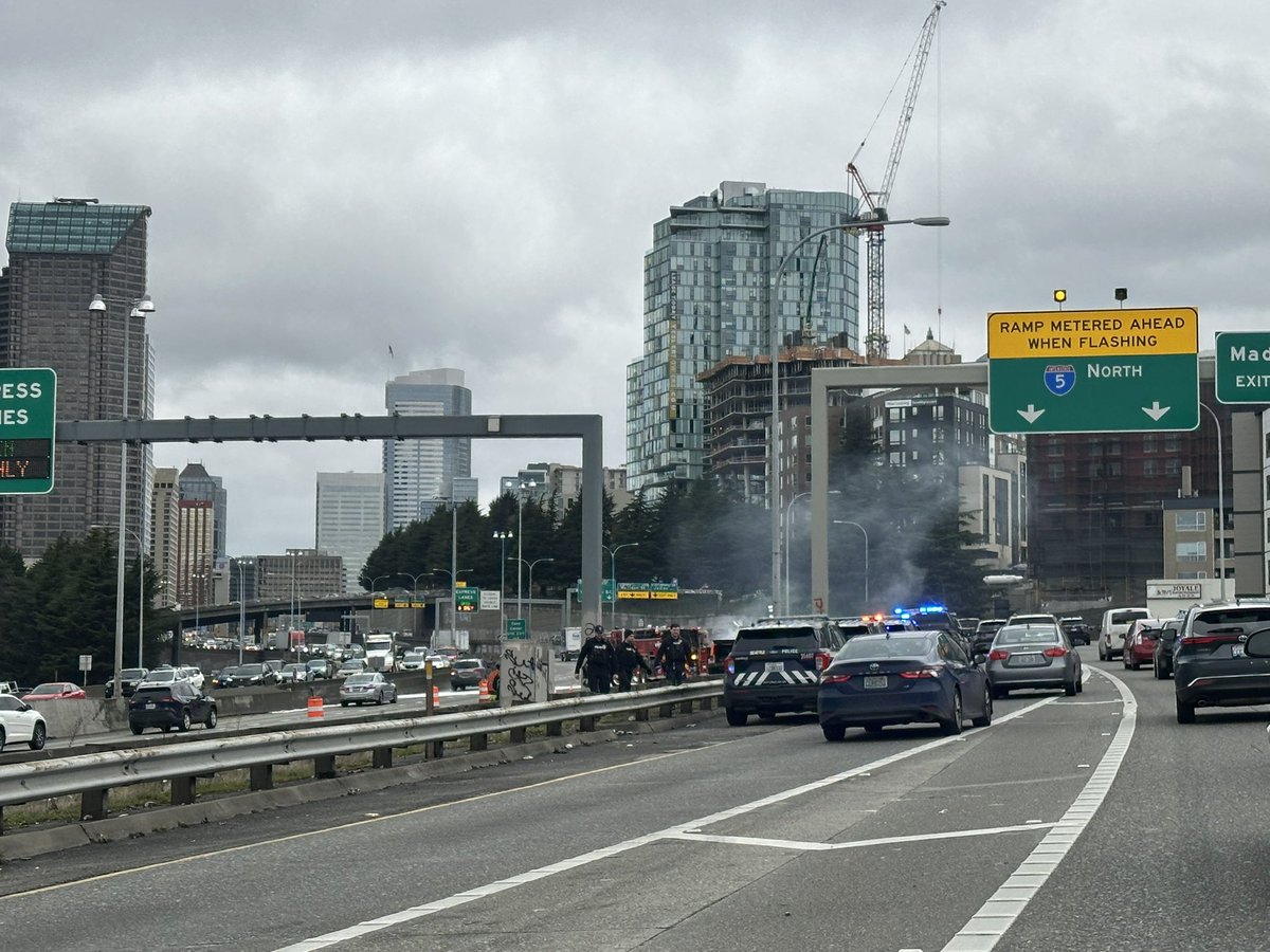 Car fire north 5 currently just passing #seattle #news