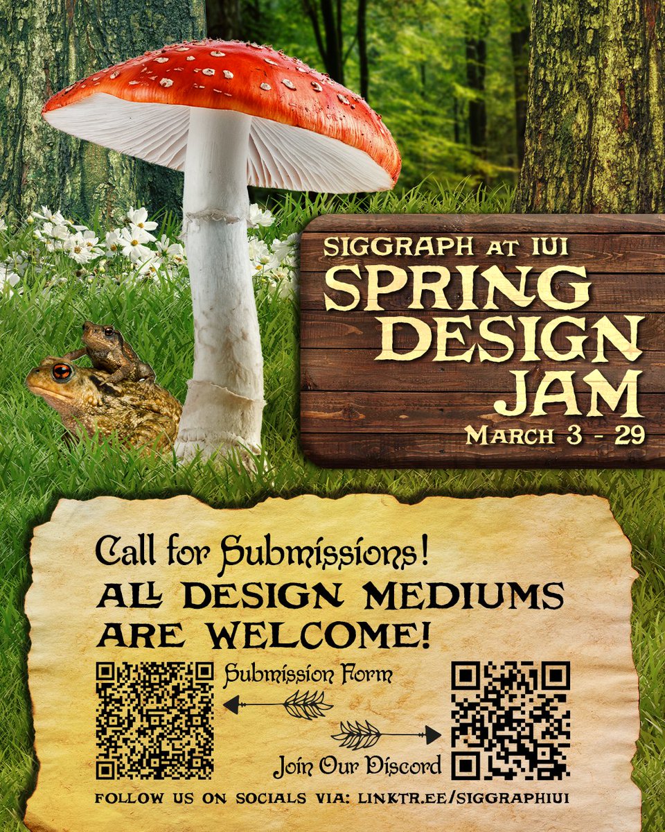SIGGRAPH317's tweet photo. Share your springtime creations during our month-long Spring Design Jam! 🌼 Design mediums of all kinds are welcome—whether that be 3D modeling, 2D illustration, web design, UX design, etc. 🎨💻 Submit for your chance to be featured on our Instagram and Discord! https://t.co/zB8HdB8T4r