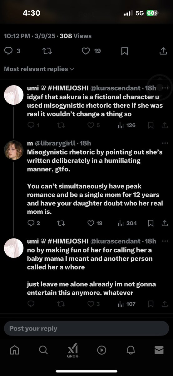librarygirll's tweet photo. @kurascendant @dollshojo @mincirose @amaizhanlu @onissk Drop the performative outrage about baby mama. Where was this conversation exactly? I’m talking about a week ago and you post a vague ass post from September from someone I’ve never seen?

So you admit nobody was calling Sakura a whore in my thread about baby mama Sakura? https://t.co/pWNPxi3gvN