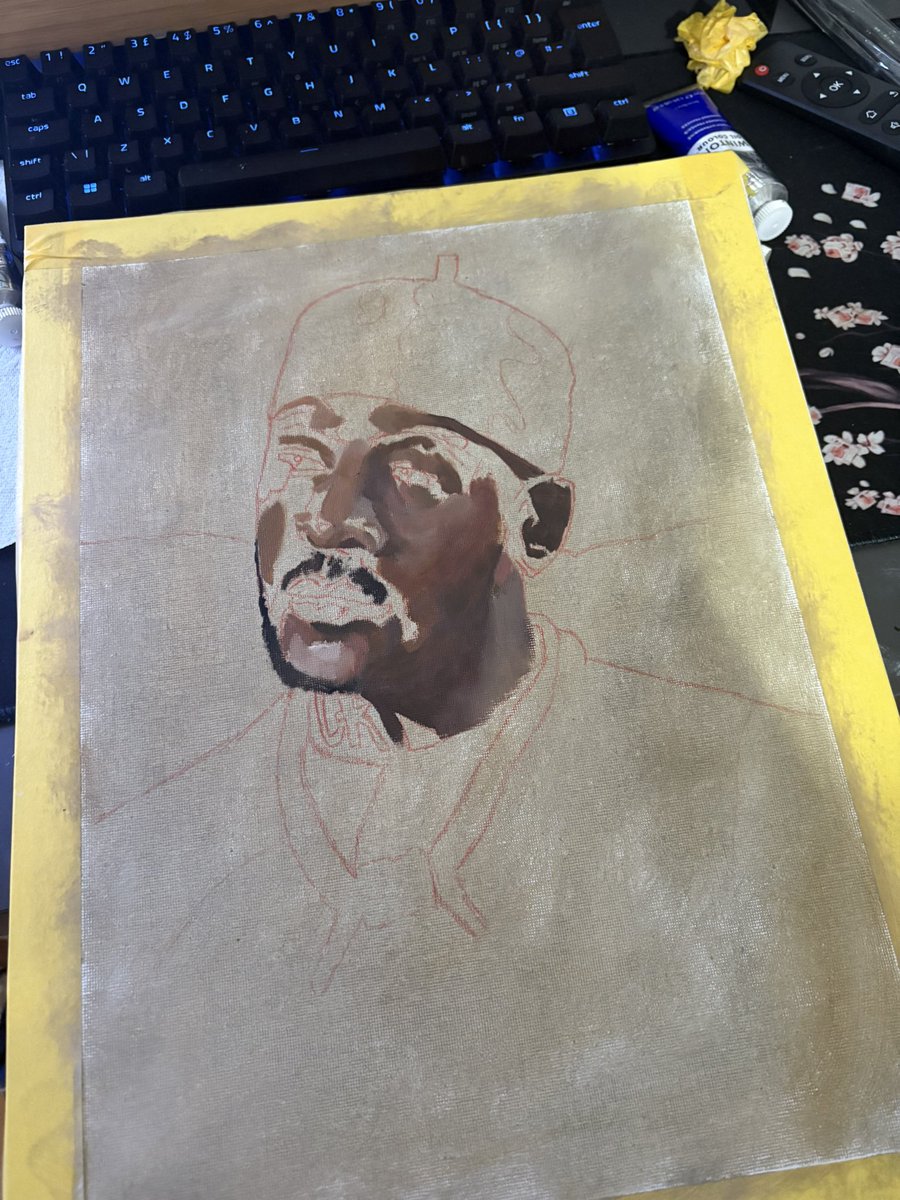 CourtsOlet's tweet photo. A3 Oil on canvas of @Skepta  by me #paintings #oilpainting #art #SkeppyFanArt #skepta #portrait https://t.co/k1cortRmI8