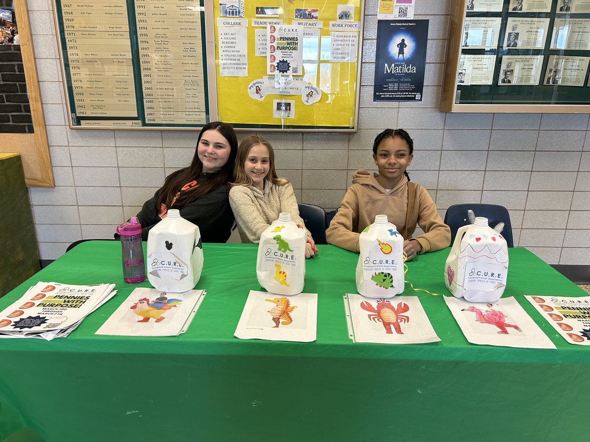 GreeceOlympia's tweet photo. Our students raised $120 for C.U.R.E. Childhood Cancer Association via Pennies with Purpose. As a reward, some of the admin started the day in costumes! Mr. Jones was a lobster, Mr. Passarell was a Seadragon and Mr. Loray was a flamingo! #GreatThingsHappenAtOLY #WeAreOlympia https://t.co/2KOLLsEckM