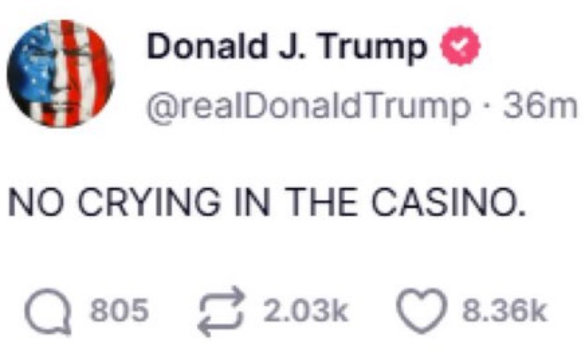 TRUMP: NO CRYING IN THE CASINO 😢