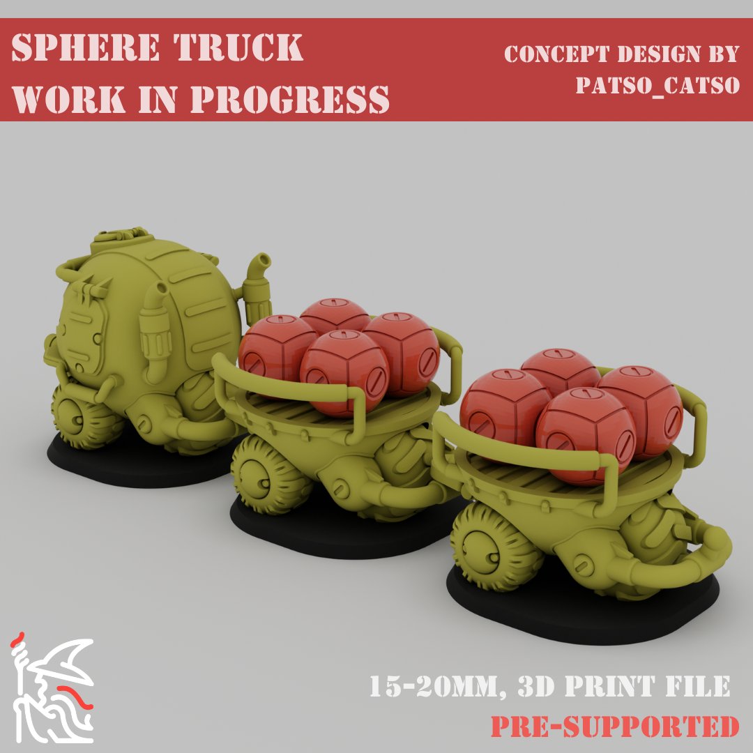 FilamentioJojo's tweet image. The spheres need some lorries too!
We need a name for this thing, any ideas :D

#theblockwar #wargaming #3DPrintingModels