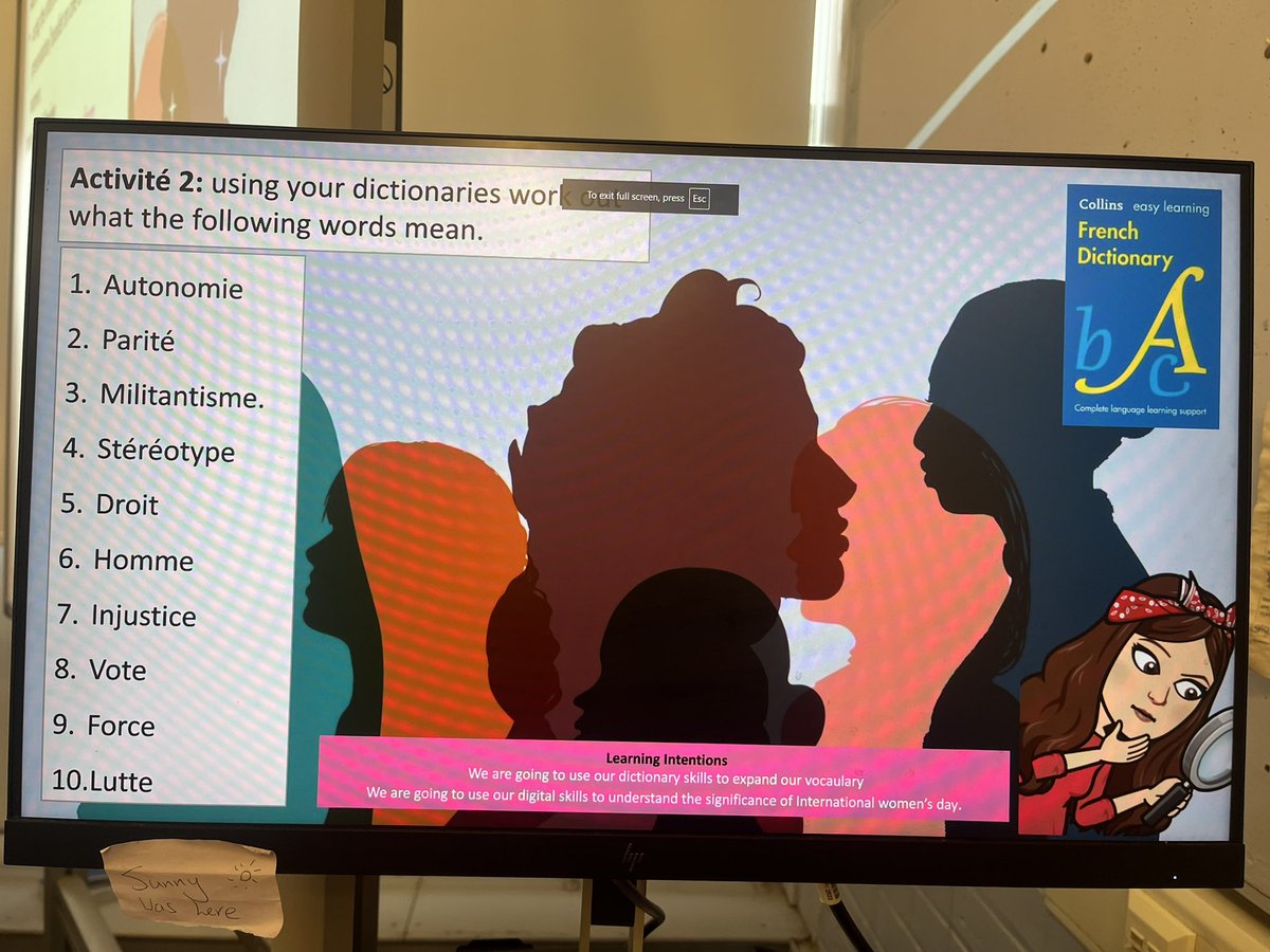 I loved teaching this lesson to my S3 class today! They were able to use a variety of skills to discover new vocabulary relating to International women’s day! 💜👏🏼
