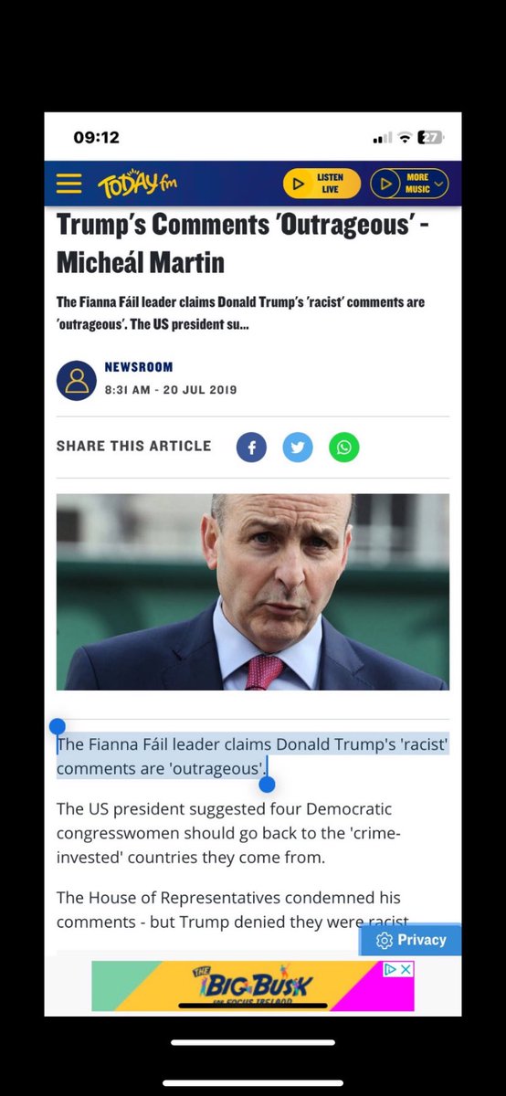 duzBme's tweet photo. An “awful Gowl” and a “Racist”
How Ireland 🇮🇪 Táiniste and Taoiseach view President Donald Trump. 
If it’s any consolation to @realDonaldTrump both T-Boy and MeHole hate the Irish people. https://t.co/khlBL1WGxU