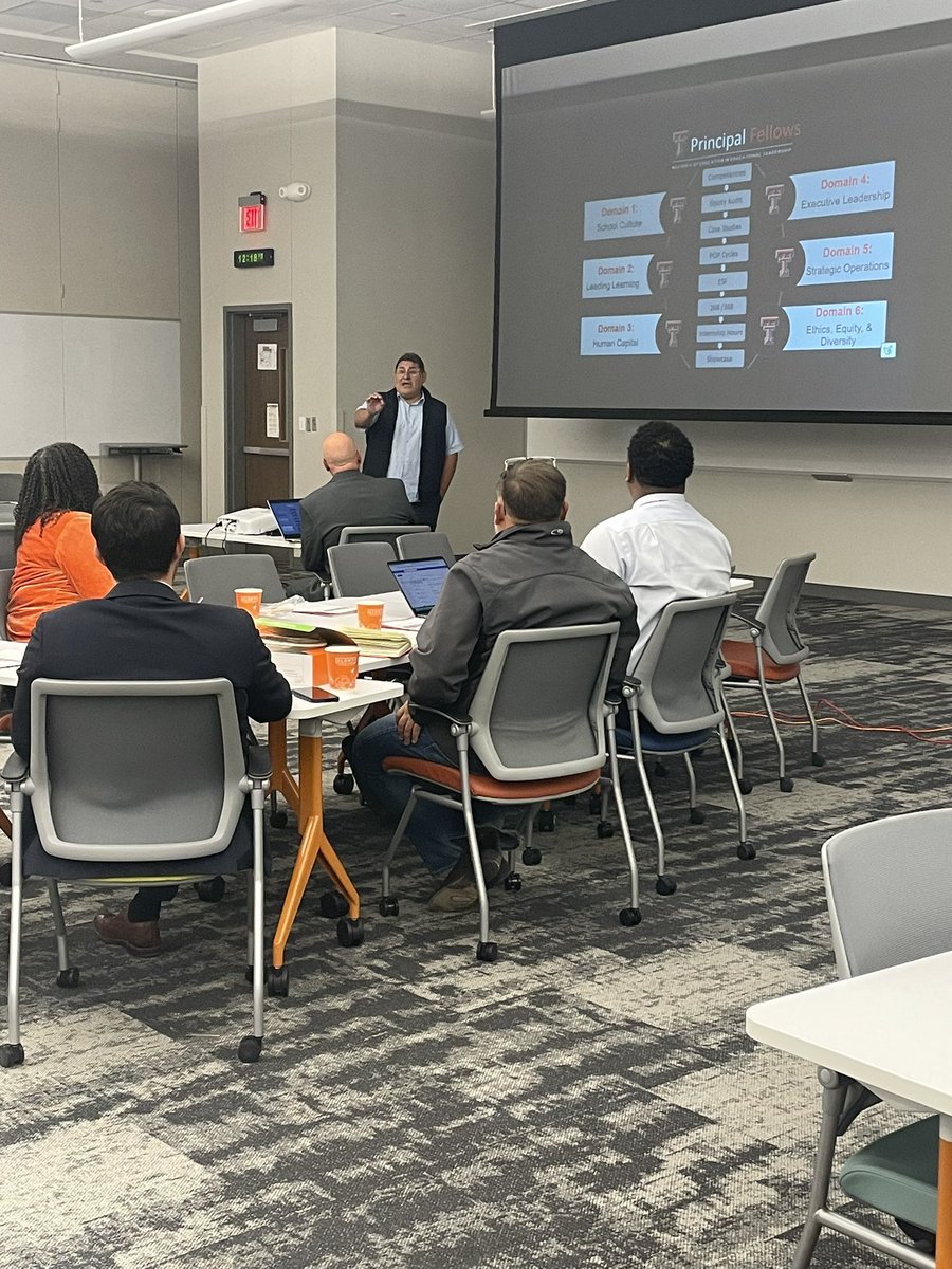 VictoriaVilla_1's tweet photo. The Principal Fellows Cohort presentation today was a powerful reminder of the impact of strong leadership in education. With the support of our campus leaders, we continue to grow. Huge thanks to Dr. Valle &amp; @YassminCLee for their guidance!
#LeadershipMatters #TexasTech https://t.co/epeVzOBvI8
