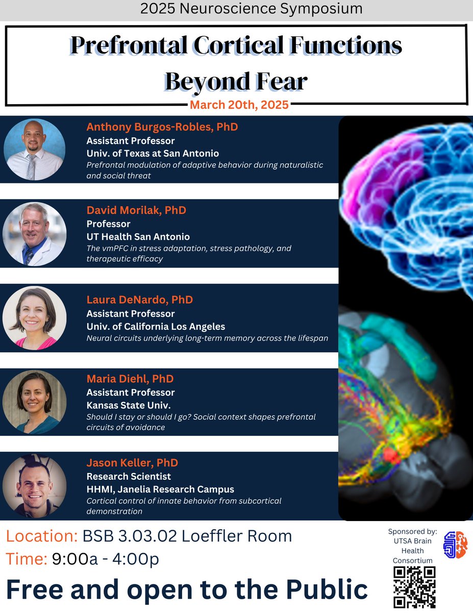 @UTSABrainHealth (@utsabrainhealth) on Twitter photo Join us next week on March 20th in the Loeffler Room (BSB 3.03.02) for our Spring Neuroscience Symposium hosted by Dr. Burgos-Robles (NDRB Dept.). Open to all, see yall there!
<a href="/UTSAResearch/">UT San Antonio Research</a> <a href="/UTSASciences/">College of Sciences</a> <a href="/UTSANeuroDevRe1/">UTSA NDRB</a> Join us next week on March 20th in the Loeffler Room (BSB 3.03.02) for our Spring Neuroscience Symposium hosted by Dr. Burgos-Robles (NDRB Dept.). Open to all, see yall there!
<a href="/UTSAResearch/">UT San Antonio Research</a> <a href="/UTSASciences/">College of Sciences</a> <a href="/UTSANeuroDevRe1/">UTSA NDRB</a>