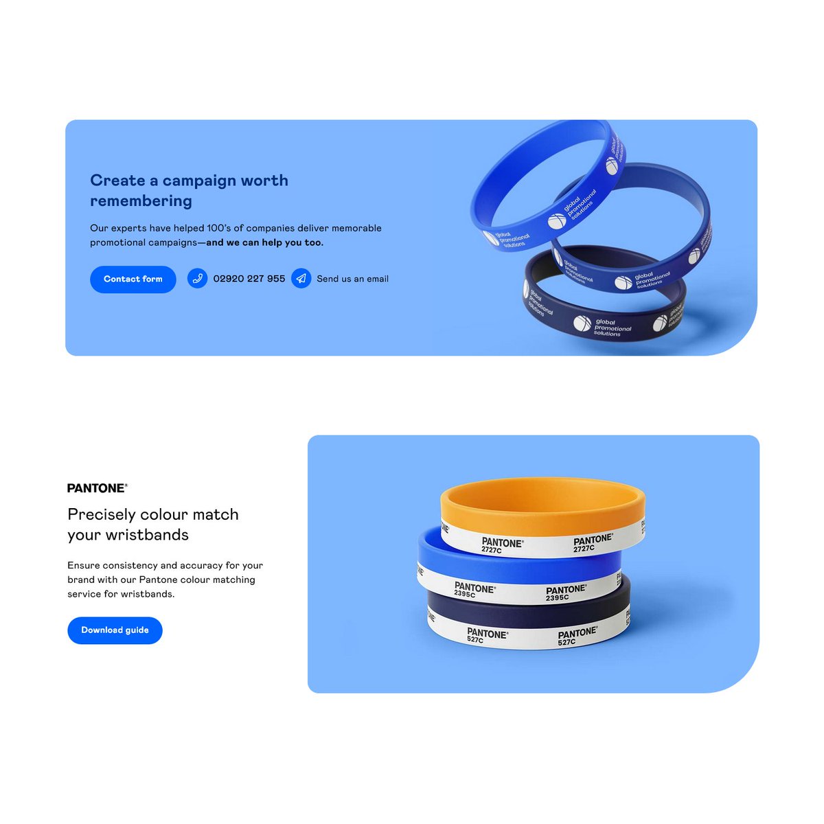 getPortside's tweet image. With the new  website for Global Promotional Solutions Portside created a range of  eye-catching custom branded wristbands to aid conversions and to  highlight important information. #mockups #wristbands #calltoaction #graphicdesign #newport #portside