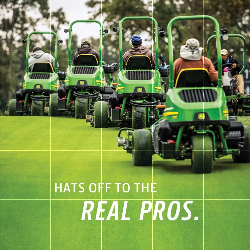 JohnDeere's tweet photo. Thanks to every superintendent, groundskeeper, and crew member for your dedication to getting the job done right. We’re honored to support you and all of your unseen efforts.