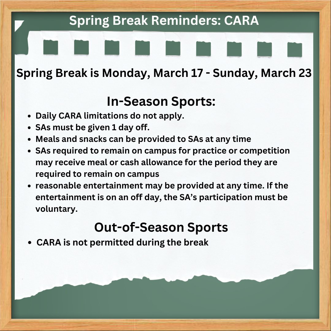 Spring Break is near but that doesn't mean a break from CARA rules! Stay informed, stay compliant. 📋⚖️