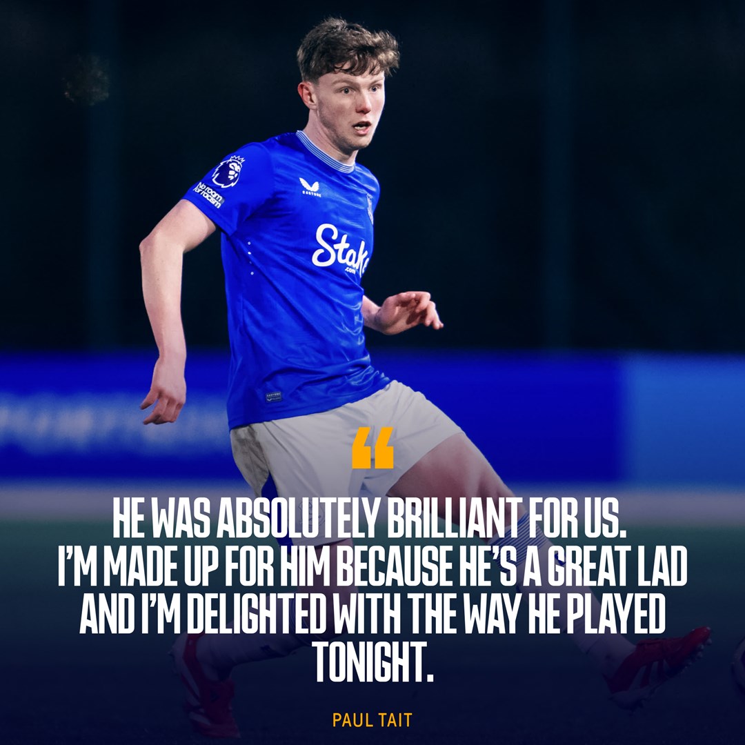 EvertonAcademy's tweet photo. 🗣️ Paul Tait on Jack Patterson’s standout display in the #EFCU21 midfield last night: https://t.co/2A3xzecXPi
