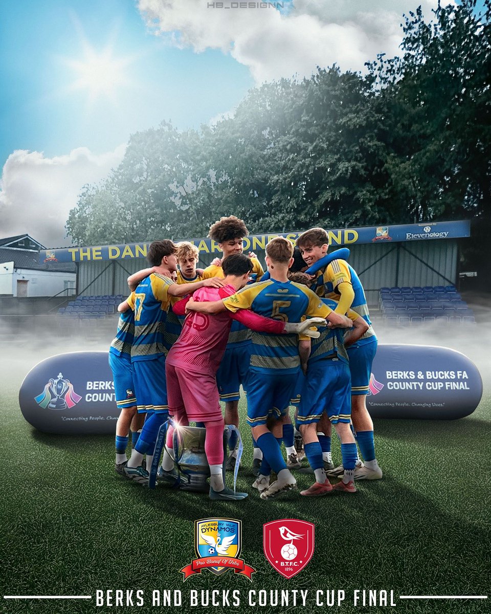 Please come and support the U16s in the <a href="/BerksandBucksFA/">Berks & Bucks FA</a> County Cup Final vs Bracknell

📆 Friday 21st March 
🕰️ 7:45pm KO

Admission 
£5 Adults
£1 U16

🗺️ Flackwell Heath FC, Wilks Park, Heather End Rd, Flackwell Heath, HP10 9EA

<a href="/ValeDynamos/">Aylesbury Vale Dynamos FC</a>