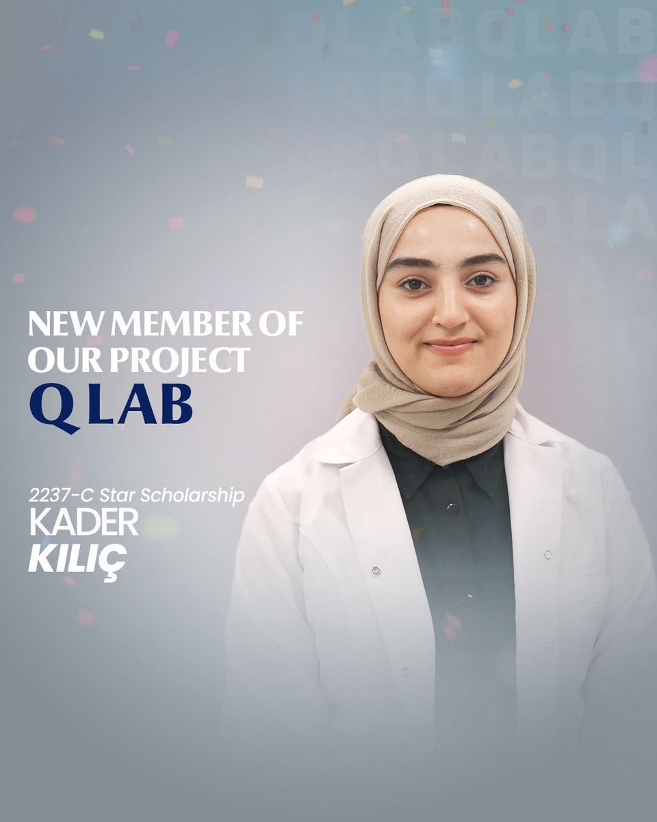 Q-Lab ailesi olarak, TÜBİTAK 2247-C Star Bursiyeri Kader Kılıç’ı aramızda görmekten büyük mutluluk duyuyoruz! Kader Kılıç, ‘Yapay Zeka Destekli Biyonik Koku Ayırt Etme Sistemi Geliştirilmesi’ projemize dahil olarak önemli katkılar sağlayacak. Hoş geldin Kader!