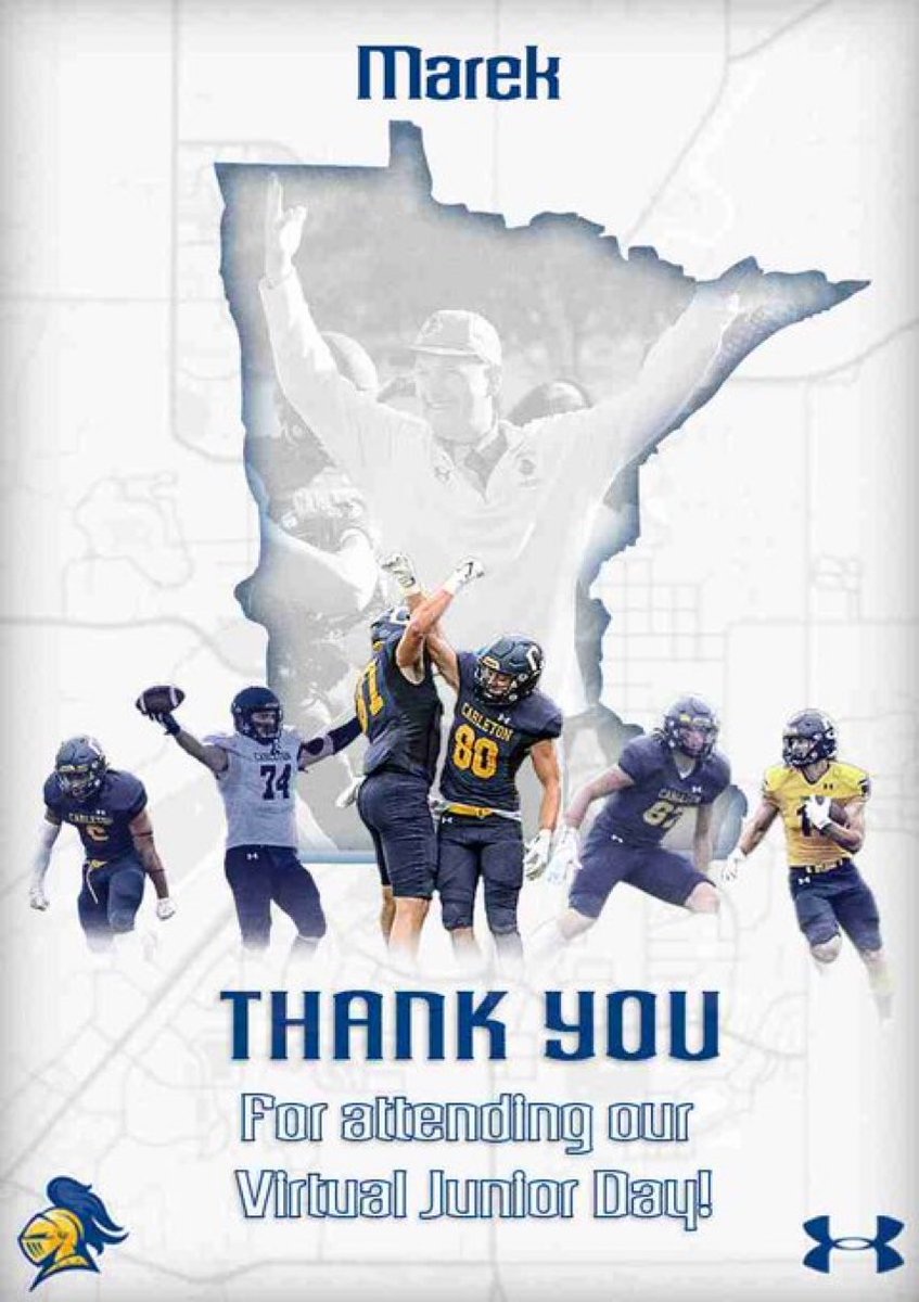 Marek Bollig (@marekbollig) on Twitter photo Thank you <a href="/CoachJournell/">Tom Journell</a> for the awesome <a href="/CarletonFB/">Carleton Football</a> virtual Junior day visit. I look forward to learning more about the program! Thank you <a href="/CoachJournell/">Tom Journell</a> for the awesome <a href="/CarletonFB/">Carleton Football</a> virtual Junior day visit. I look forward to learning more about the program!