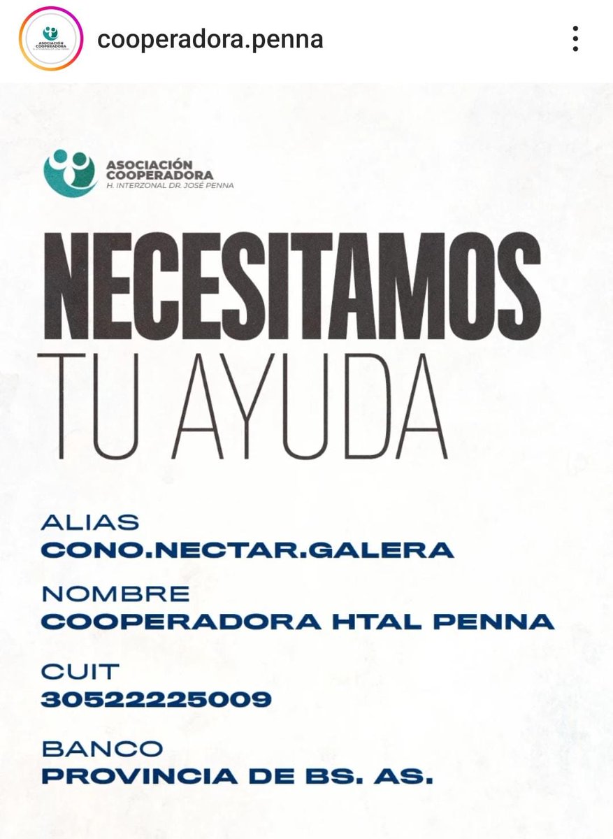 sofiradio19's tweet image. Único ALIAS oficial de la #CooperadoraPenna 
es: CONO.NECTAR.GALERA 

NO CAIGAS EN ESTAFAS ‼️