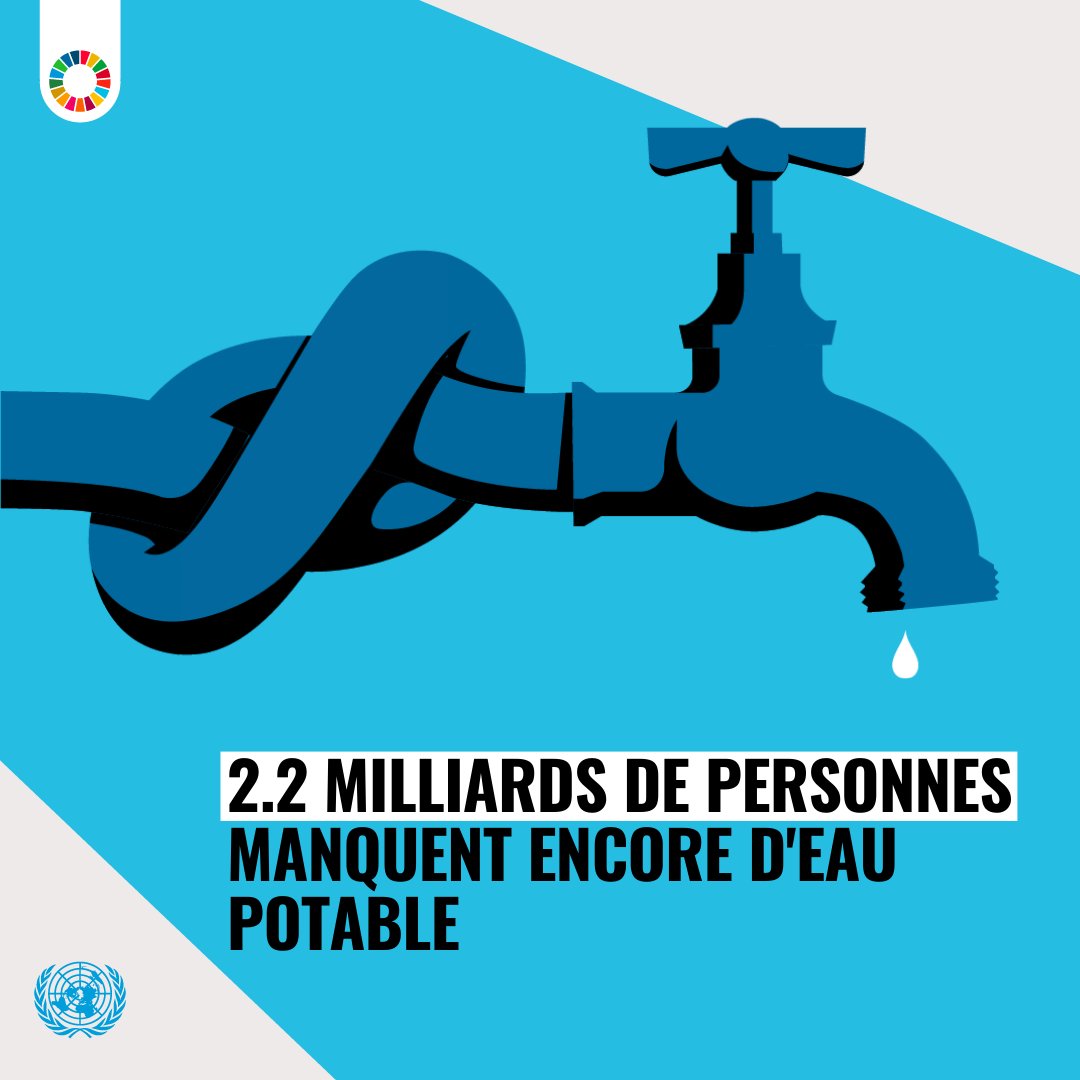L'eau est un droit, pas un privilège.

Pourtant, des milliards de personnes n'ont pas accès à l'eau potable et à l'assainissement.

Les #ObjectifsMondiaux visent à résoudre la crise de l'eau &amp; garantir un accès universel. un.org/sustainabledev…