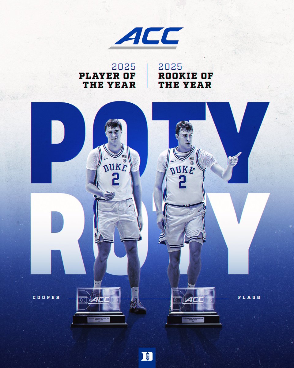 Duke Men’s Basketball (@dukembb) on Twitter photo ✅ ACC POTY
✅ ACC ROTY
✅ All-ACC First Team
✅ ACC All-Defensive Team
✅ ACC All-Rookie Team
💪 <a href="/Cooper_Flagg/">Cooper Flagg</a> ✅ ACC POTY
✅ ACC ROTY
✅ All-ACC First Team
✅ ACC All-Defensive Team
✅ ACC All-Rookie Team
💪 <a href="/Cooper_Flagg/">Cooper Flagg</a>