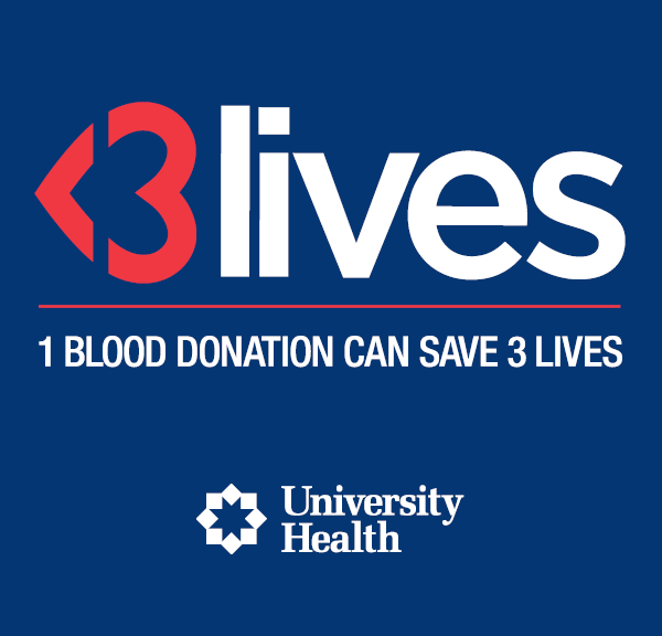 UnivHealthSA's tweet photo. This month, #donatingblood comes with an extra yummy treat! For a limited time, when you #donateblood, you’ll receive a Luby’s gift card as a special THANK YOU! ❤️
Donating blood isn’t just an act of kindness, it is a lifesaver - donate now: https://t.co/OgPjCm2FRi. https://t.co/sqrYvJkPlW