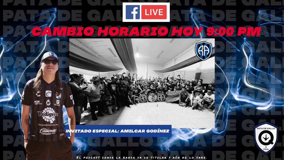 PataDeGallo1950's tweet photo. 🚨🚨🚨 CAMBIO DE HORARIO 🚨🚨🚨
Nos vemos a las 9:00 pm por el Facebook de Pata de Gallo!! Conéctense y vamos a charlar harto del Gallo Blanco 🐔 y la RESISTENCIA 🇪🇪🇧🇼 https://t.co/IF9KMpQzJw