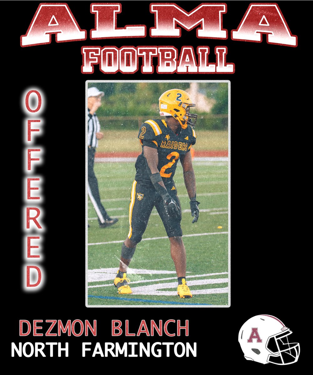 Dezmon Blanch (@dukeblanch_) on Twitter photo After a great visit <a href="/AlmaScotsFB/">Alma College Football</a> I’m am very blessed to have received my 2nd offer! Thank you <a href="/Ryan_Ettinger1/">Ryan Ettinger</a>
<a href="/CoachHerstein/">Coach Herstein</a> <a href="/wbslobin/">Billy Slobin</a> <a href="/CoachZaim/">Zaim Cunmulaj</a> After a great visit <a href="/AlmaScotsFB/">Alma College Football</a> I’m am very blessed to have received my 2nd offer! Thank you <a href="/Ryan_Ettinger1/">Ryan Ettinger</a>
<a href="/CoachHerstein/">Coach Herstein</a> <a href="/wbslobin/">Billy Slobin</a> <a href="/CoachZaim/">Zaim Cunmulaj</a>