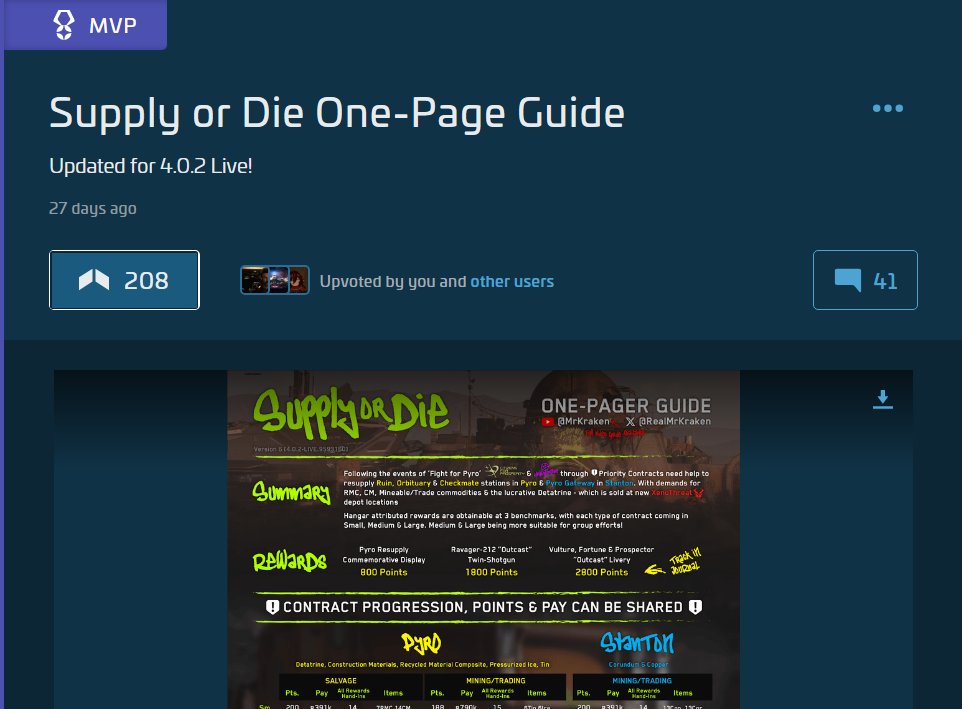 So, that was unexpected in the extreme. When it comes to recognition from <a href="/RobertsSpaceInd/">Star Citizen</a> I've been honoured to be featured a few times for screenshots &amp; that's always felt great to be alongside some brilliant talent within the SC virtual photography space! But to have my SoD