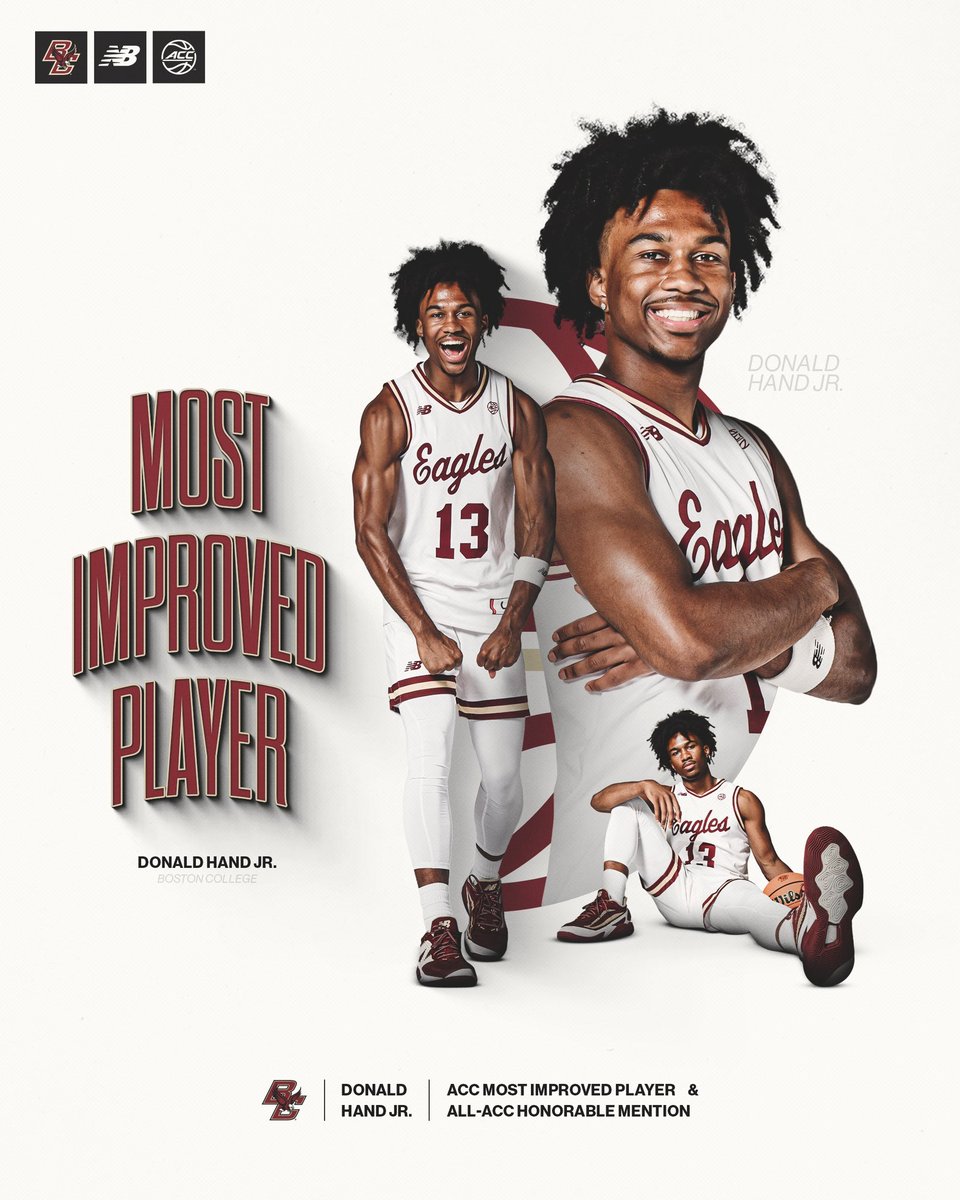 EARNED NOT GIVEN.

Donald Hand Jr. was named the 2024-25 ACC Most Improved Player. DJ also earned a spot on the All-ACC Honorable Mention team

More Info: bit.ly/3FklCVh
