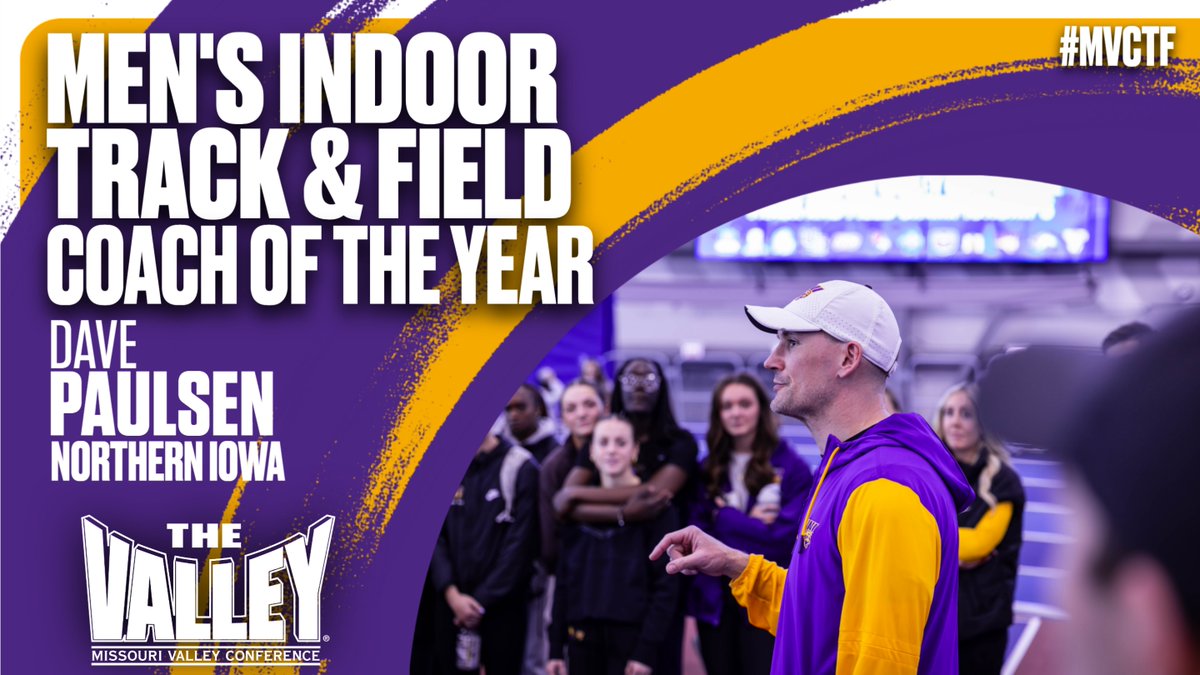 MVC Men's Indoor Track and Field Head Coach of the Year ➡️Dave Paulsen, <a href="/UNITrackFieldXC/">UNI T&F/XC</a> 

Paulsen led the Panther men to the MVC Men’s Indoor Champion title with 155.5 team points. The Panthers tallied four MVC individual champions in the Long Jump, High Jump, Pole Vault, and