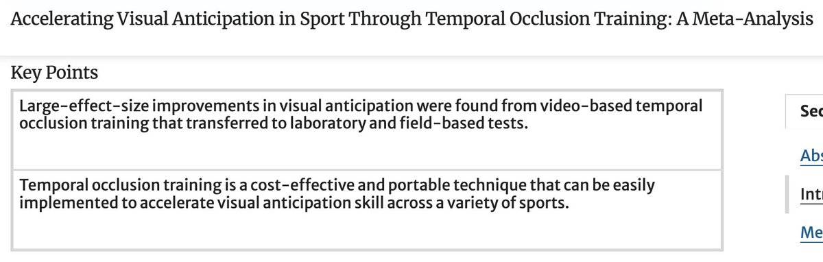 Peter Fadde (@drfadde) on Twitter photo <a href="/SeanMuller2018/">SeanMuller</a> <a href="/SportsForceBB/">SportsForce Baseball</a> Big props from THE leading researcher on visual anticipation in baseball and beyond.
CHECK meta-analysis (study using results of other studies as data points) showing efficacy of Temporal Occlusion Training. link.springer.com/article/10.100… <a href="/SeanMuller2018/">SeanMuller</a> <a href="/SportsForceBB/">SportsForce Baseball</a> Big props from THE leading researcher on visual anticipation in baseball and beyond.
CHECK meta-analysis (study using results of other studies as data points) showing efficacy of Temporal Occlusion Training. link.springer.com/article/10.100…