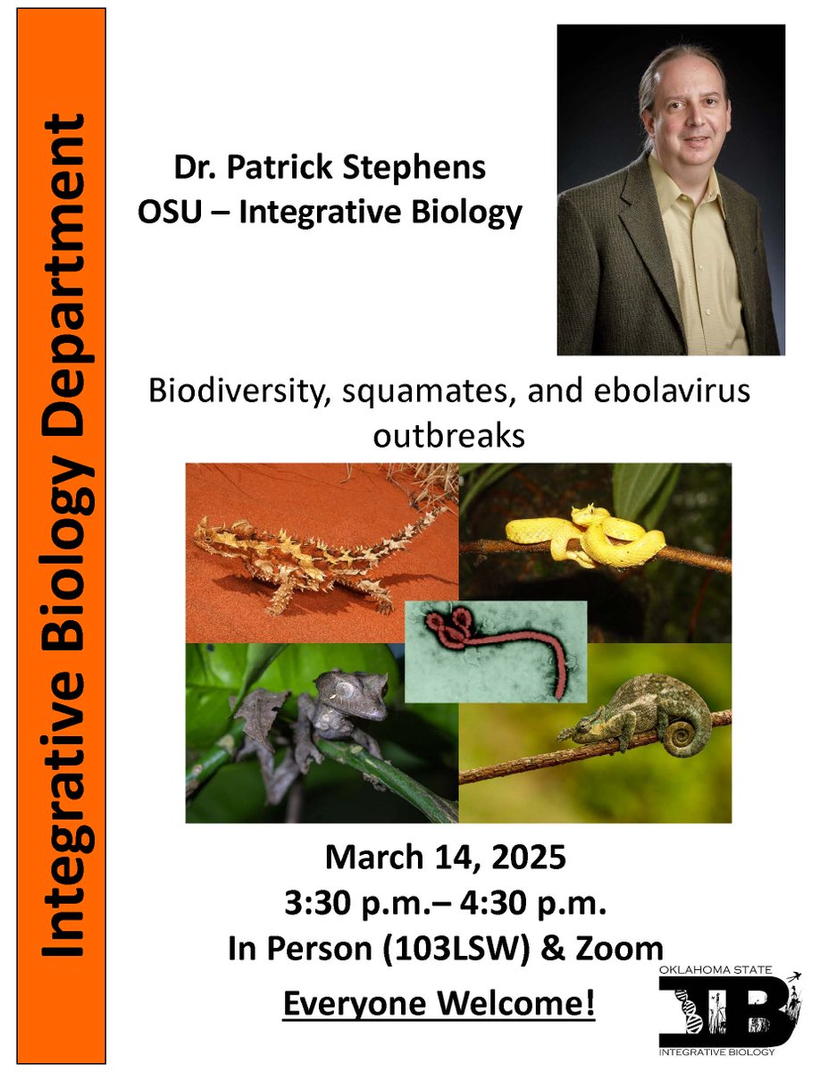 OSU Integrative BIOL (@integrativebiol) on Twitter photo This week's seminar is from our own Dr. Stephens. Don't miss it! #iBIO #GoScience This week's seminar is from our own Dr. Stephens. Don't miss it! #iBIO #GoScience