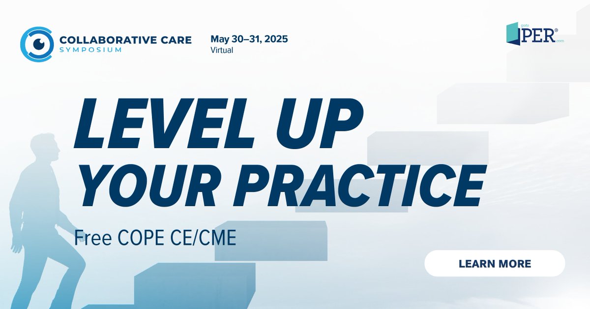 🔥 9 HOURS OF FREE, SYNCHRONOUS, VIRTUAL CE!
Ready to expand your eye care practice? Join Drs. Gelles and Greenstein virtually for the Collaborative Care Symposium, taking place May 30-31, 2025. 

gotoper.com/ccsodfb

#partner