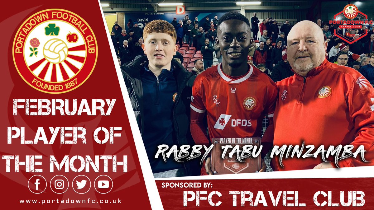 Portadown FC (@portadownfc) on Twitter photo ๐ฃ๐ผ๐ฟ๐๐ฎ๐ฑ๐ผ๐๐ป ๐๐ ๐ง๐ฟ๐ฎ๐๐ฒ๐น ๐๐น๐๐ฏ ๐ฃ๐น๐ฎ๐๐ฒ๐ฟ ๐ผ๐ณ ๐๐ต๐ฒ ๐ ๐ผ๐ป๐๐ต ๐ณ๐ผ๐ฟ ๐๐ฒ๐ฏ๐ฟ๐๐ฎ๐ฟ๐ ๐ฎ๐ฌ๐ฎ๐ฑ
Congratulations to Rabby Tabu Minzamba who picked up the PFC Player of the Month for February as sponsored by the Portadown FC Travel Club ๐ฃ๐ผ๐ฟ๐๐ฎ๐ฑ๐ผ๐๐ป ๐๐ ๐ง๐ฟ๐ฎ๐๐ฒ๐น ๐๐น๐๐ฏ ๐ฃ๐น๐ฎ๐๐ฒ๐ฟ ๐ผ๐ณ ๐๐ต๐ฒ ๐ ๐ผ๐ป๐๐ต ๐ณ๐ผ๐ฟ ๐๐ฒ๐ฏ๐ฟ๐๐ฎ๐ฟ๐ ๐ฎ๐ฌ๐ฎ๐ฑ
Congratulations to Rabby Tabu Minzamba who picked up the PFC Player of the Month for February as sponsored by the Portadown FC Travel Club