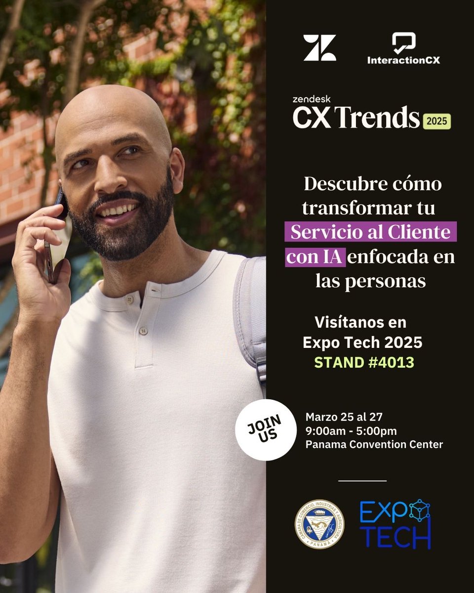 InteractionCX (@interactioncx) on Twitter photo 🚀 ¡La Nueva Era del #CX comienza en #ExpoTech2025!
Descubre junto a <a href="/Zendesk/">Zendesk</a> cómo transformar la #AtenciónAlCliente con #IA enfocada en las personas.
🎯 Reserva reunión con nosotros🔗 forms.gle/NoydiNoNKEhBhb…
📌 Regístrate en Expo Tech lnkd.in/dwwS_nA
<a href="/CCIYAP/">Cámara de Comercio, Industrias y Agricultura</a> 🚀 ¡La Nueva Era del #CX comienza en #ExpoTech2025!
Descubre junto a <a href="/Zendesk/">Zendesk</a> cómo transformar la #AtenciónAlCliente con #IA enfocada en las personas.
🎯 Reserva reunión con nosotros🔗 forms.gle/NoydiNoNKEhBhb…
📌 Regístrate en Expo Tech lnkd.in/dwwS_nA
<a href="/CCIYAP/">Cámara de Comercio, Industrias y Agricultura</a>