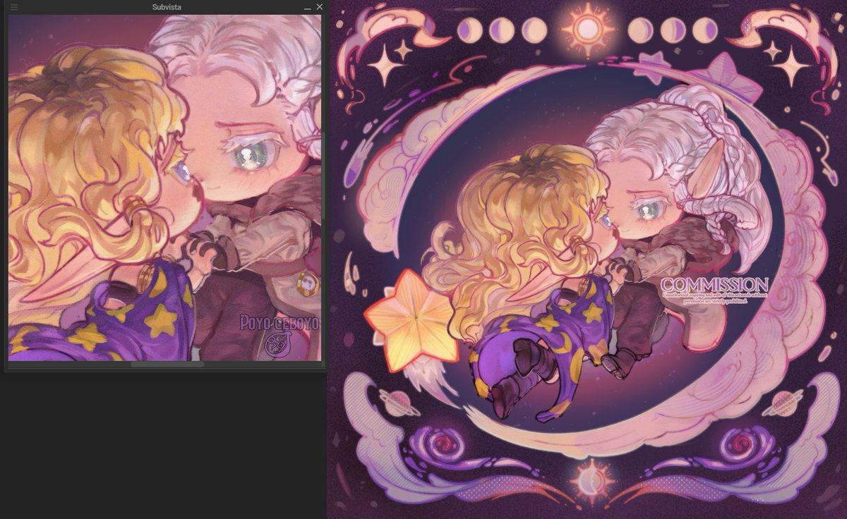 ✨ Comm fullrender for @/Vann Rose on FB!

#chibi #chibiart #fantasy #elfs #chibicomm