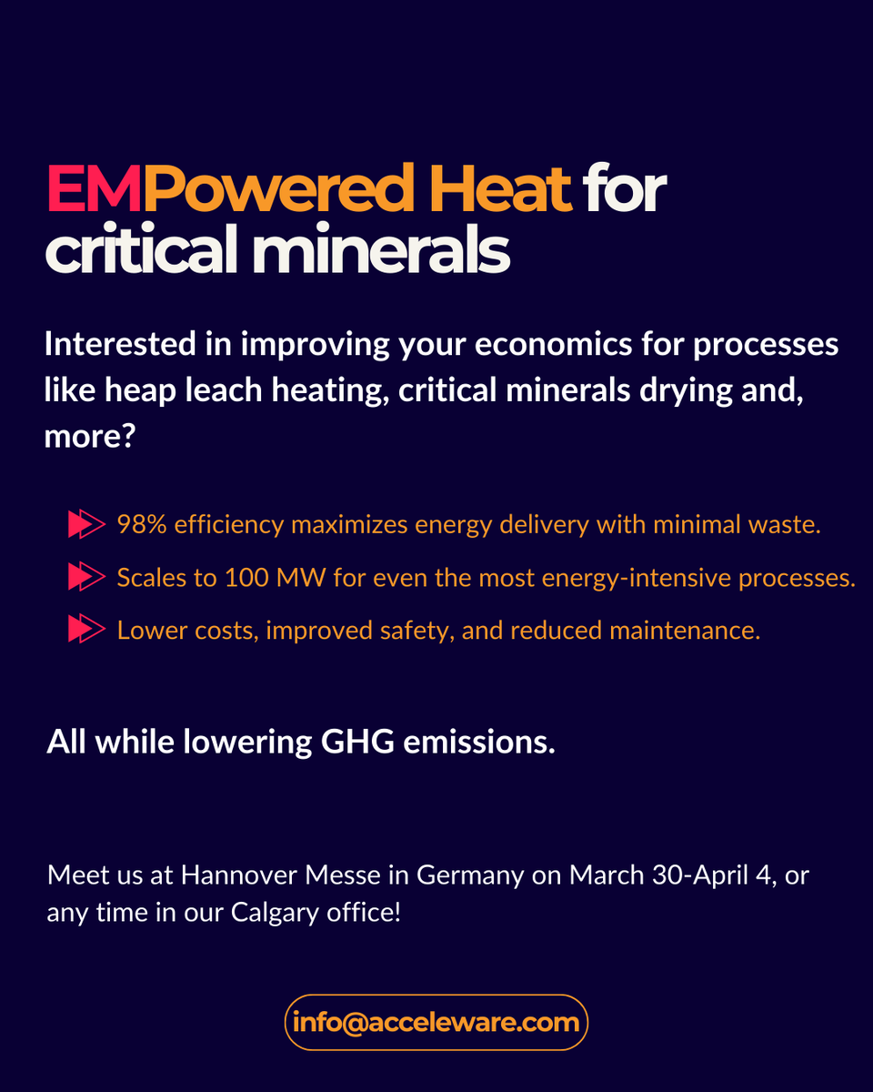 Acceleware's EM Powered Heat offers unparalleled efficiency and scalability for energy-intensive processes. Visit us at Hannover Messe to see how we can enhance your operations with lower costs and reduced emissions.

#HM25