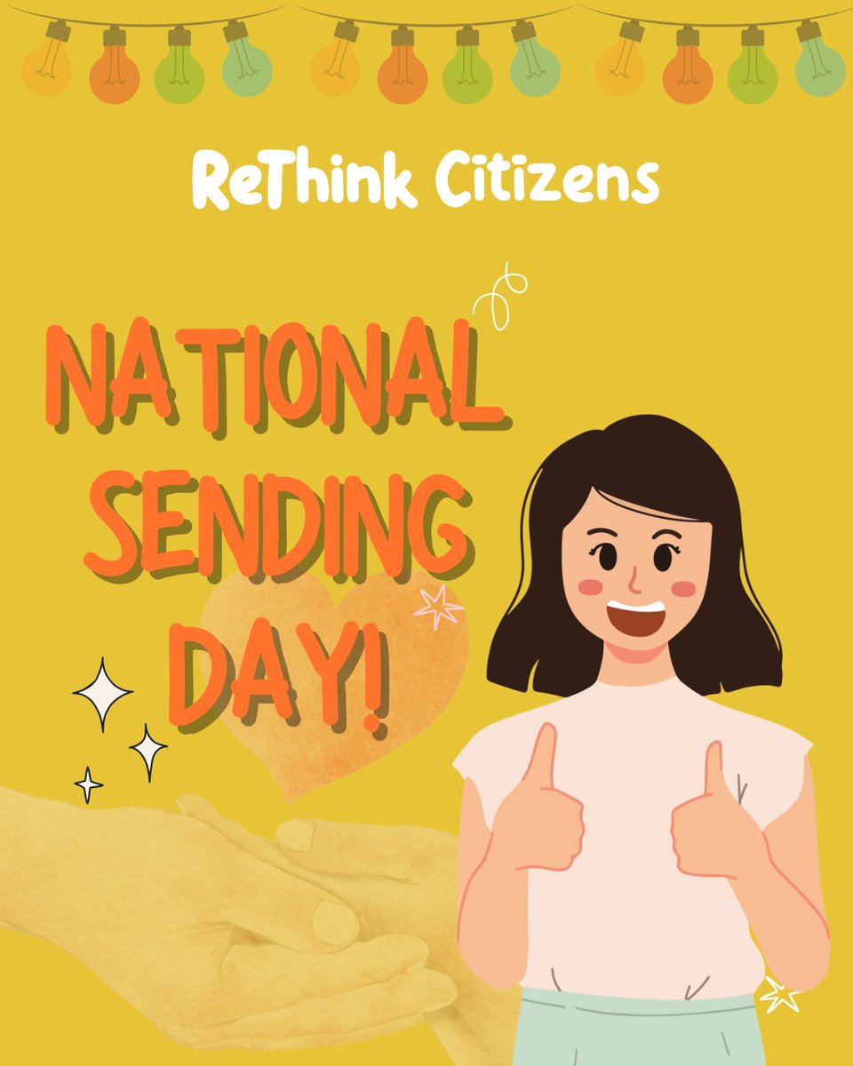 rethinkcitizen's tweet photo. Celebrate National Sending Day! 🎉

Today is all about spreading kindness, love, and positivity whether through a heartfelt message, a thoughtful gift, or simply sharing a smile.

💌✨ Let's take a moment to uplift others and make the world a little brighter! 🌍💛 https://t.co/6n1QOmK2Nn