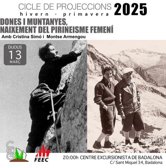 CEBadalona's tweet photo. El dijous 13 de març, Cristina Simó i @montsearmengou ens recordaran a na Maria Antònia Simó, pionera de l'escalada i del pirineisme, a més d'autora de les guies  de muntanya del CEC, tan utilitzades pels muntanyencs catalans
Hi sou convidats! https://t.co/vpJcF4ONLM