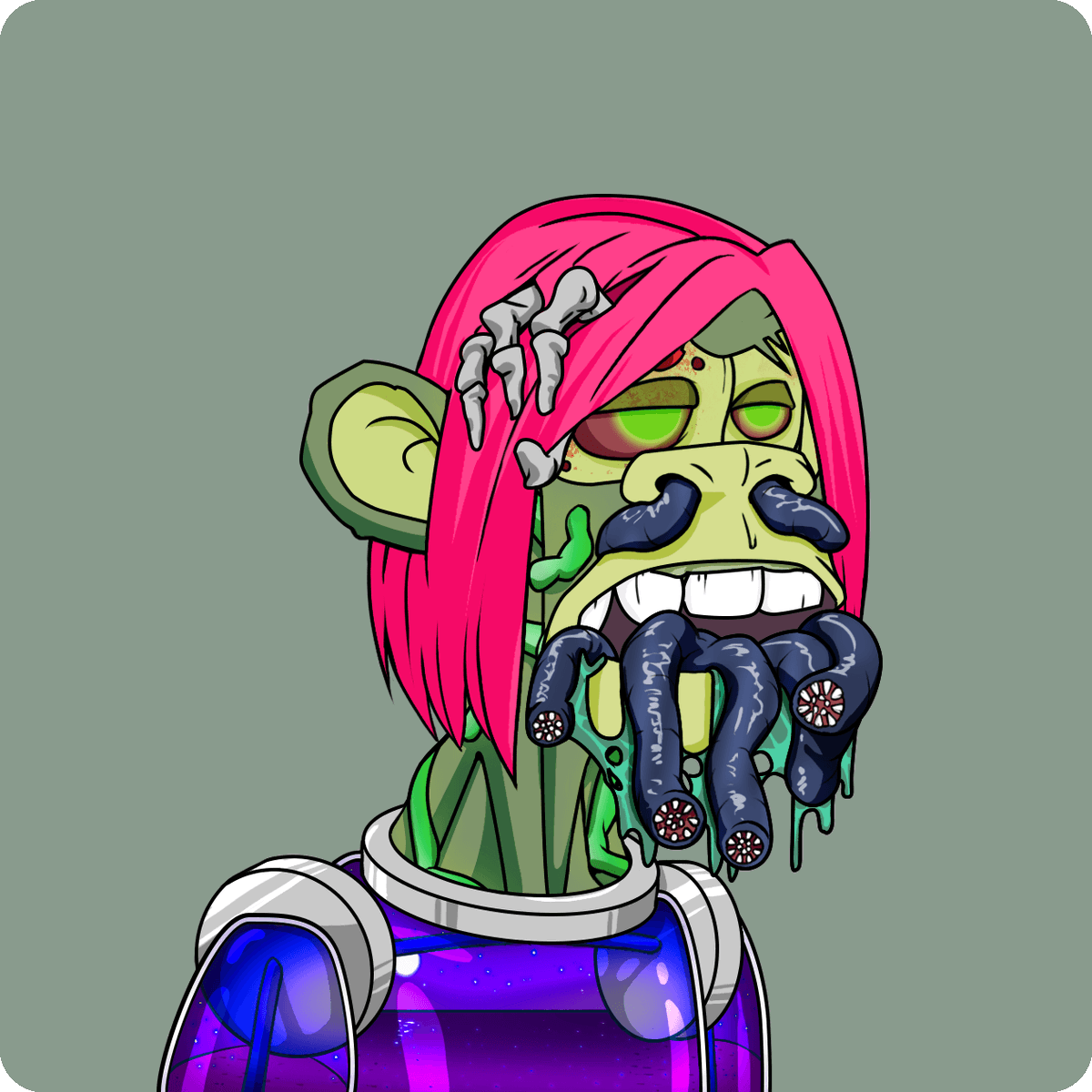 Happy mutant Monday! <a href="/BoredApeYC/">Bored Ape Yacht Club 🍌</a>

Picked up my first mutant recently! Pink hair obviously 🧪🩷