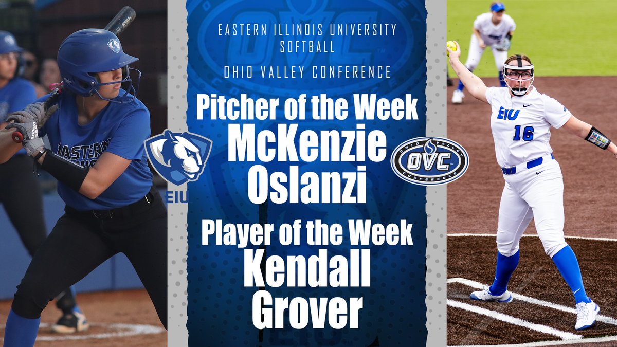 Eastern Illinois Athletics (@eiu_panthers) on Twitter photo Kendall Grover and McKenzie Oslanzi from <a href="/EIU_Softball/">Eastern Illinois Softball</a> picked up <a href="/OVCSports/">Ohio Valley Conference</a> Player and Pitcher of the Week honors
Grover hit .667 with 3 home runs, 6 RBI and 2.333 slug pct
Oslanzi had a 0.00 ERA with two CG shutouts
Release๐ฅ๐โฌ๏ธ
eiupanthers.com/news/2025/3/10โฆ Kendall Grover and McKenzie Oslanzi from <a href="/EIU_Softball/">Eastern Illinois Softball</a> picked up <a href="/OVCSports/">Ohio Valley Conference</a> Player and Pitcher of the Week honors
Grover hit .667 with 3 home runs, 6 RBI and 2.333 slug pct
Oslanzi had a 0.00 ERA with two CG shutouts
Release๐ฅ๐โฌ๏ธ
eiupanthers.com/news/2025/3/10โฆ